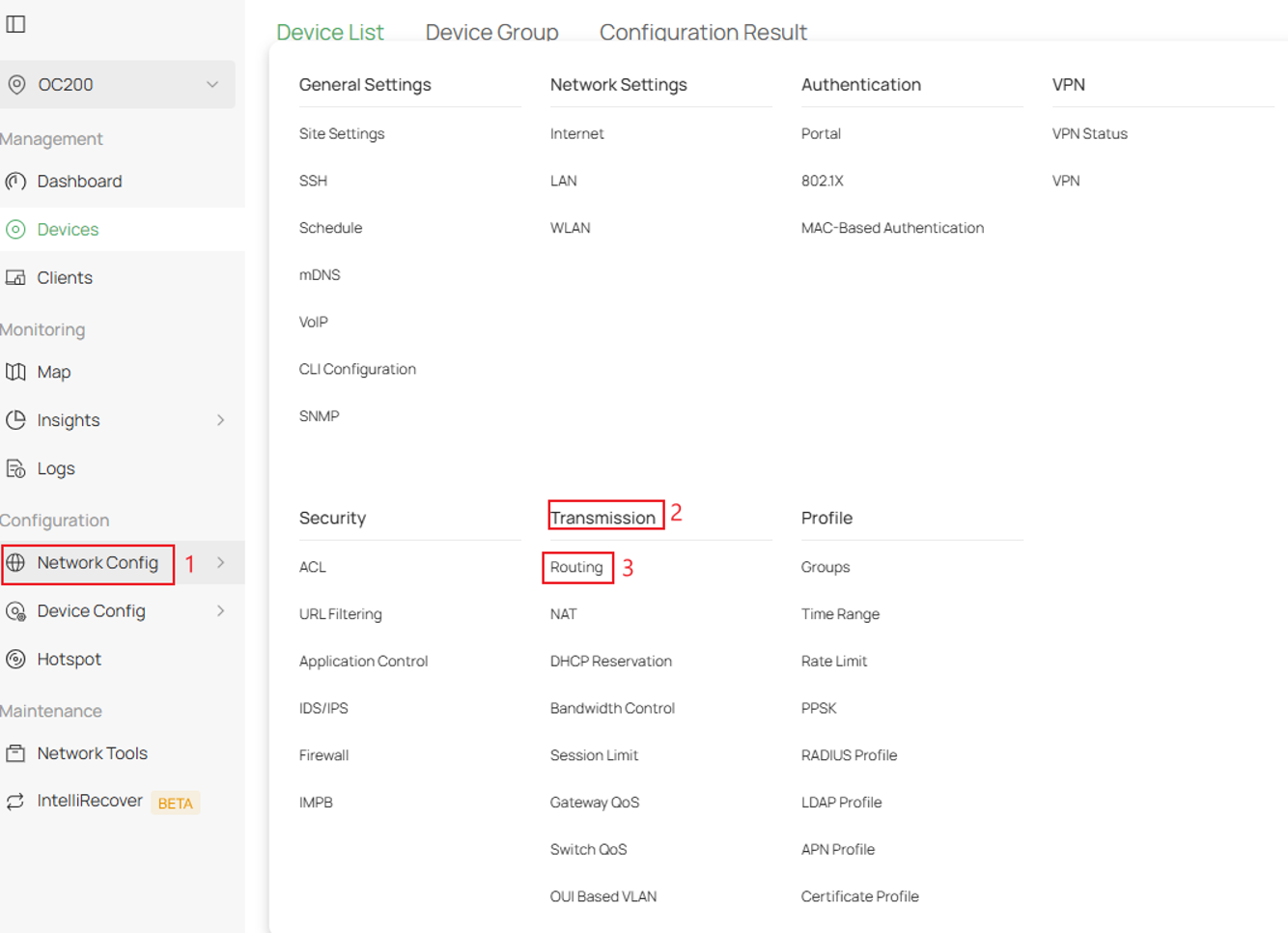 Navigate to create a static route to that subnet.