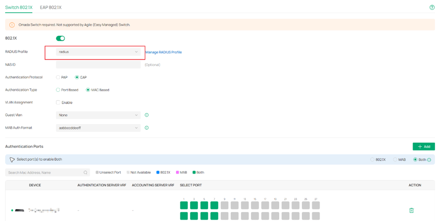 Display the configuration of the RADIUS profile.