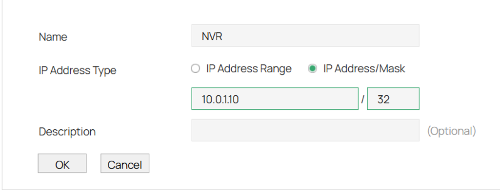 NVR IP address.