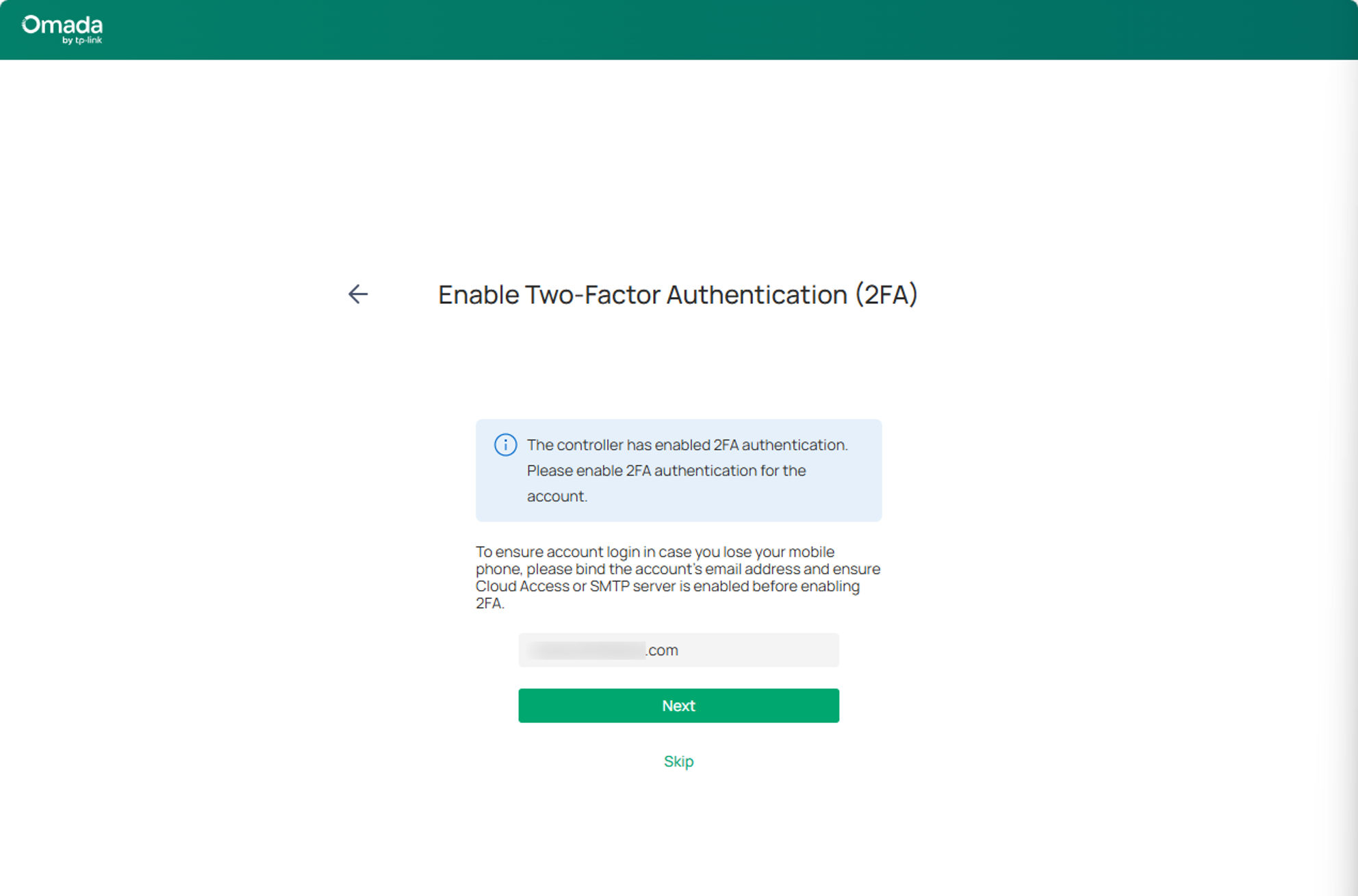 Show the Email configuration page.