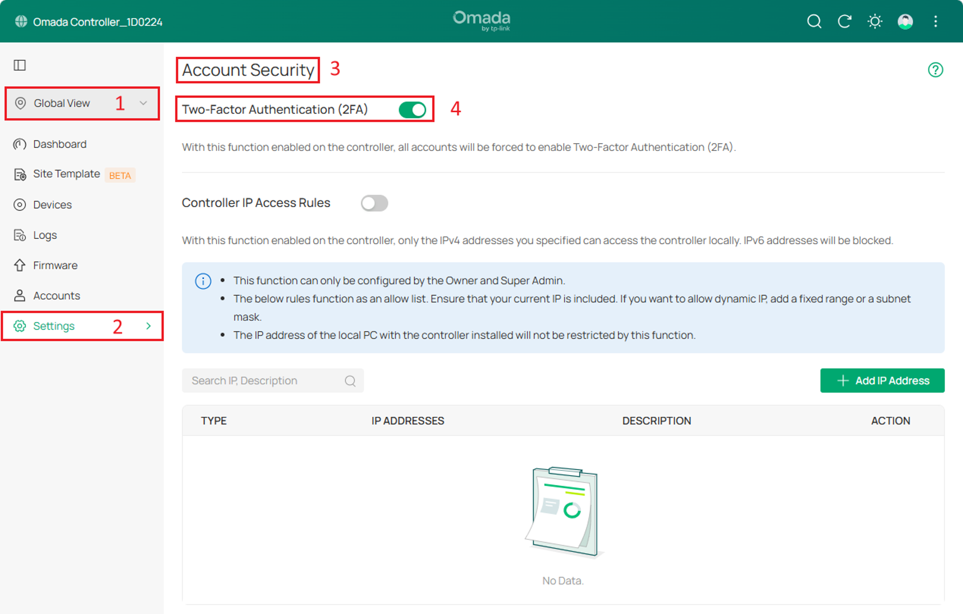 A screenshot showing the path to enable 2FA for cloud user account.