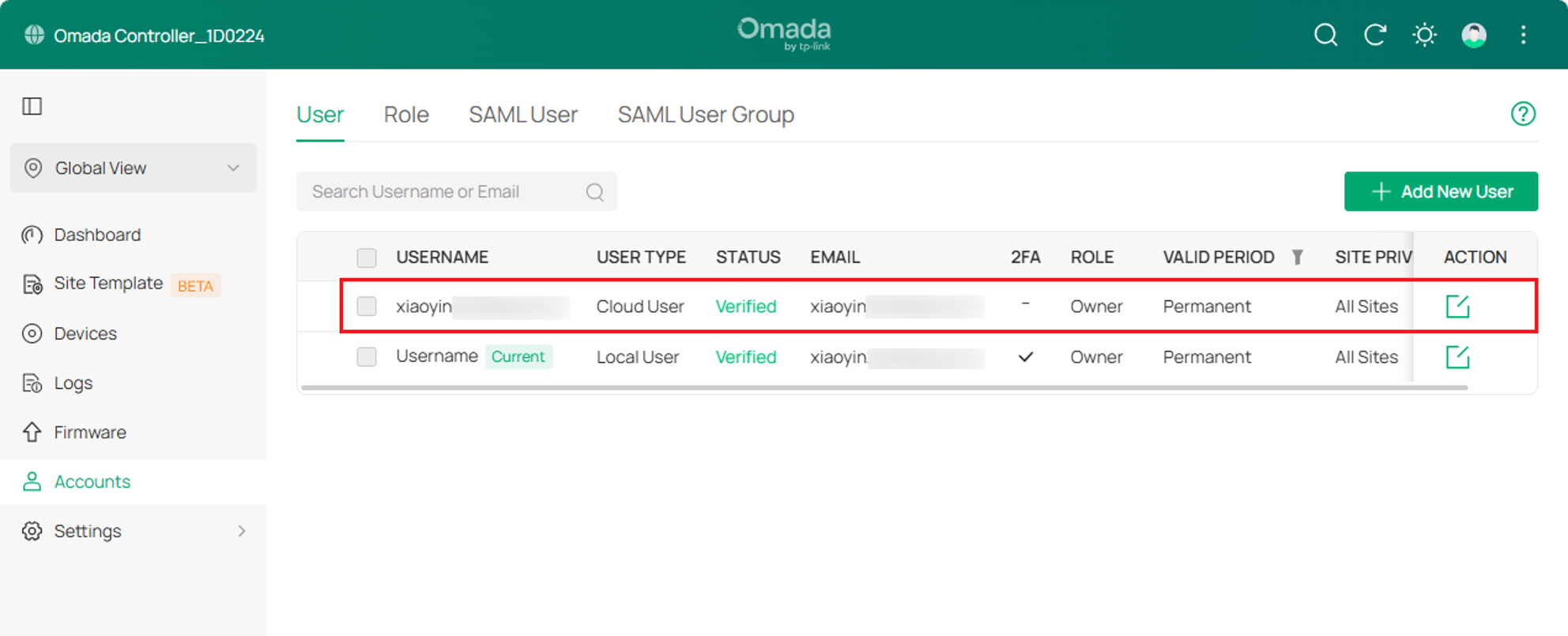 A screenshot showing the account status.