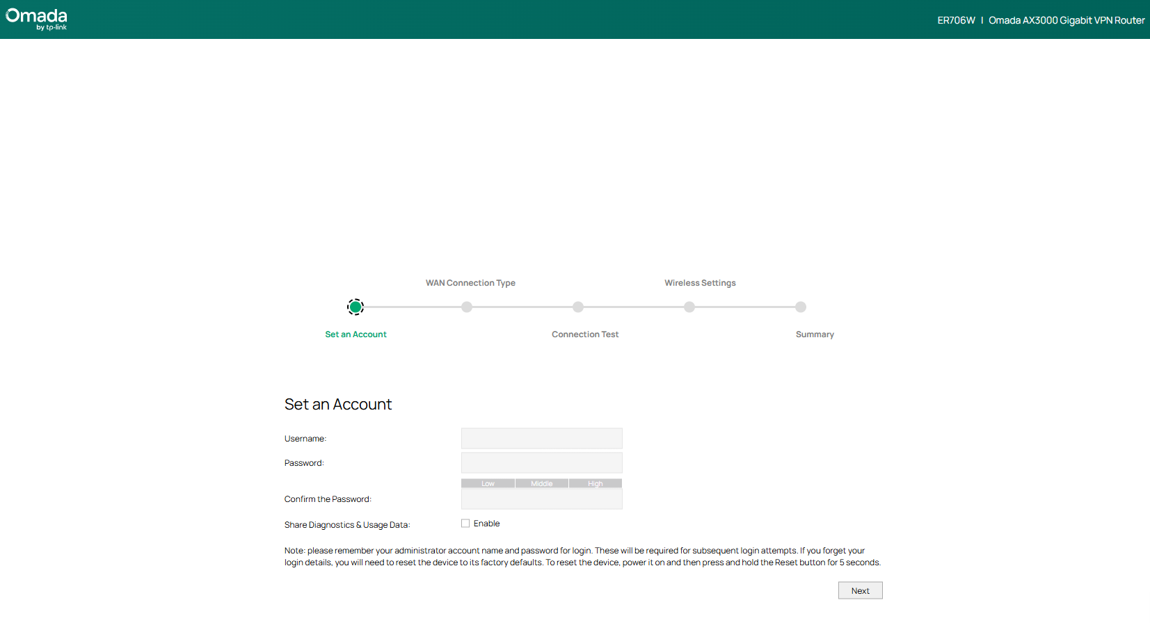 Set a login account when opening the standalone page for the first time.