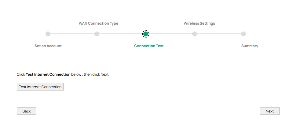 Do a connection test before you go to the next step.