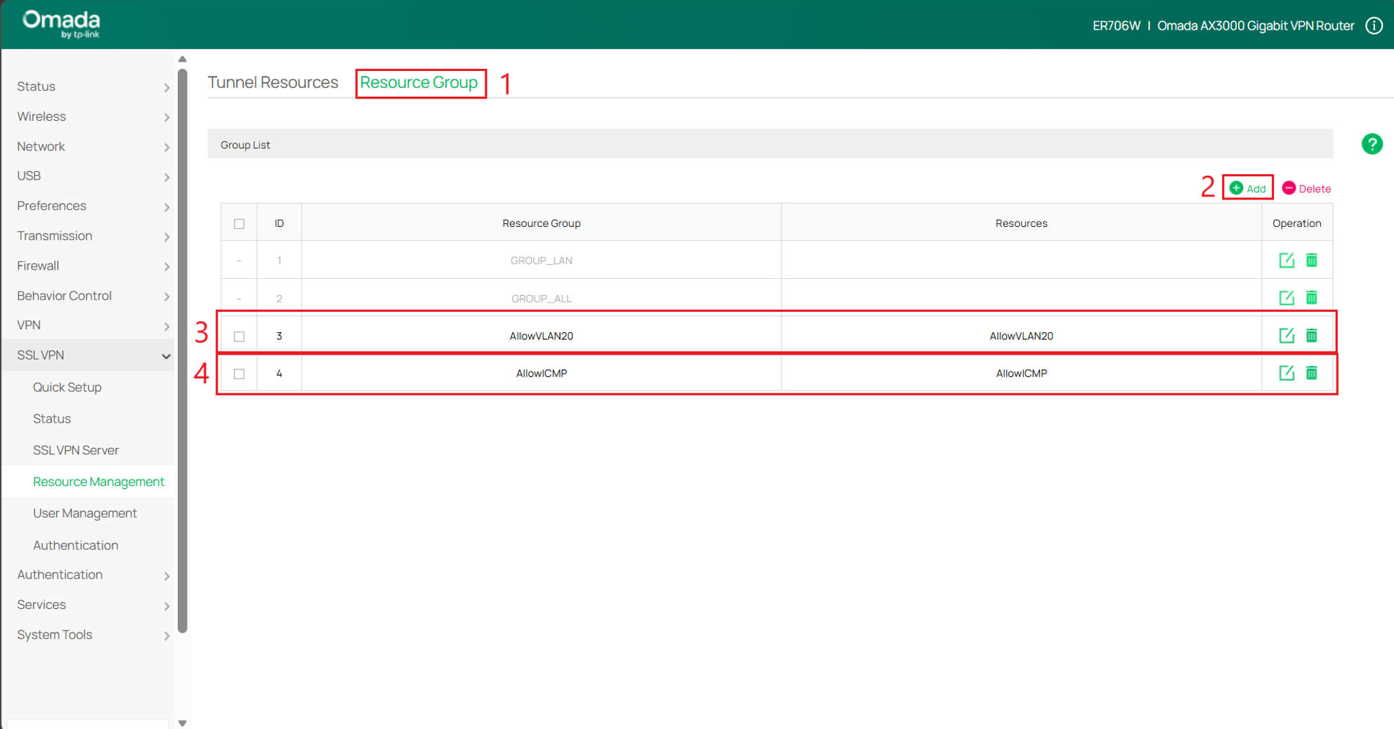 Shows the two created Resource Groups.