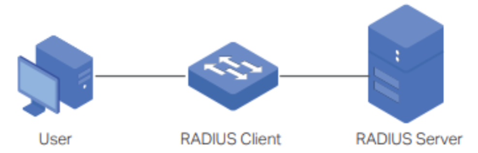 the typical topology of RADIUS authentication.