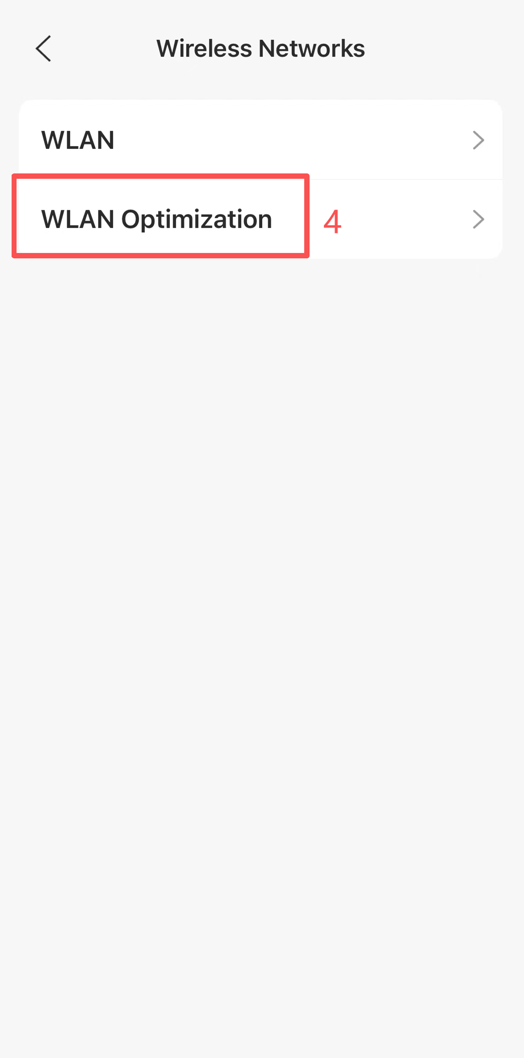 Choose WLAN optimization under wireless networks page.