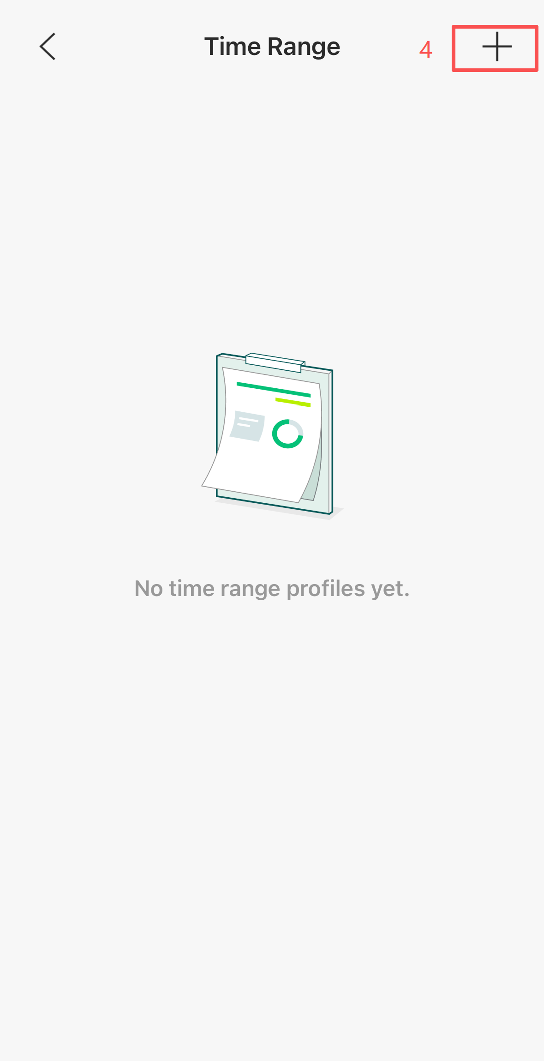 Create a new time range by clicking the add button.