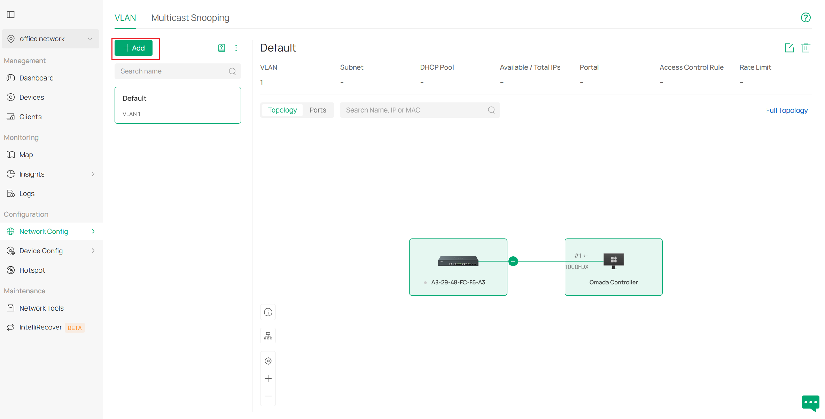 Add a new VLAN.