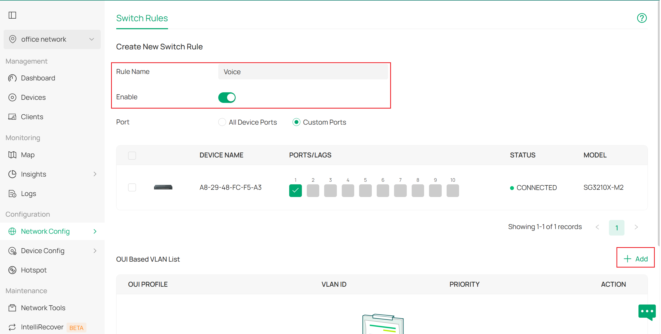 Show the steps to create new switch rules.