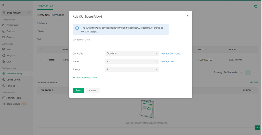 Add new OUI based VLAN.