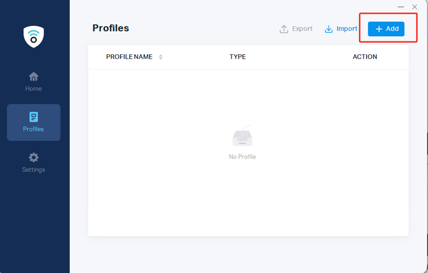 Adding profile on VPN client side.