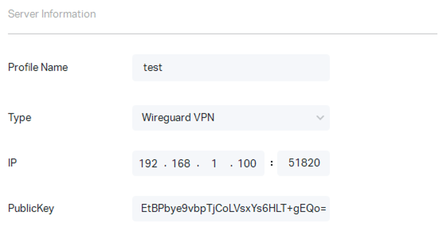 Detailed settings in Omada VPN Client.