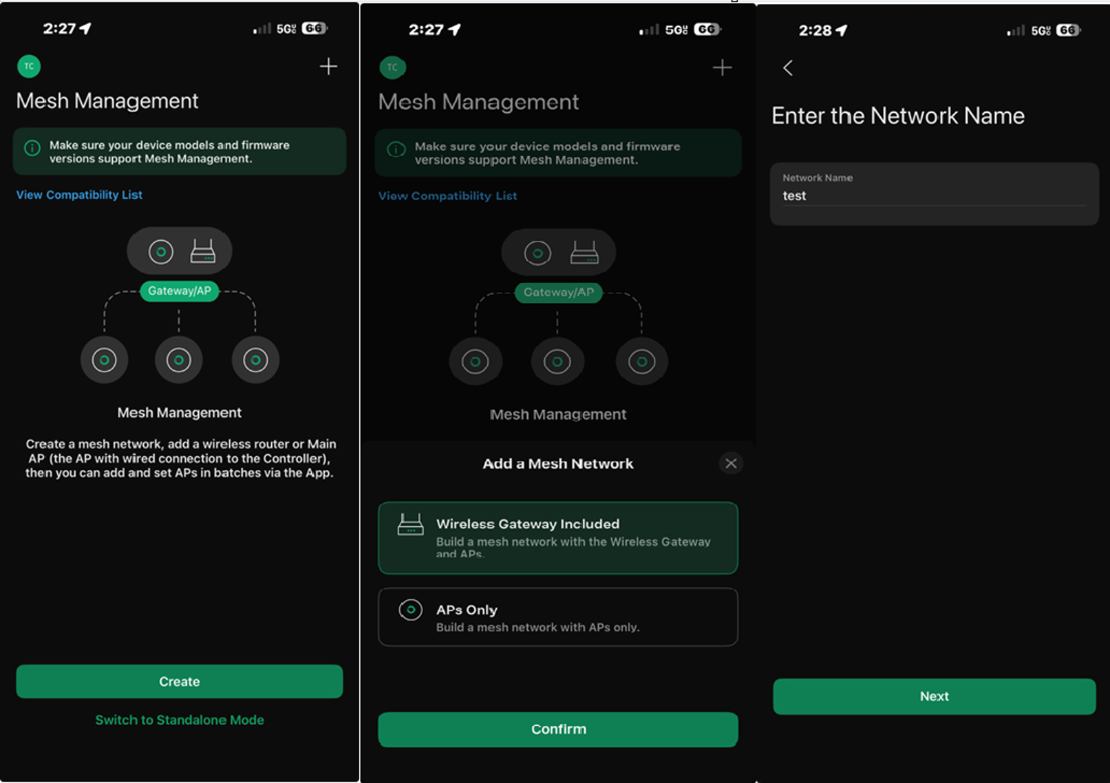 Create the mesh network.