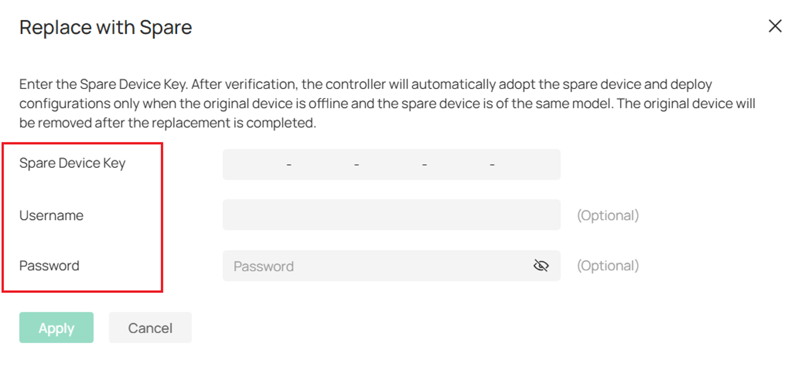 Show the page of replace with spare.