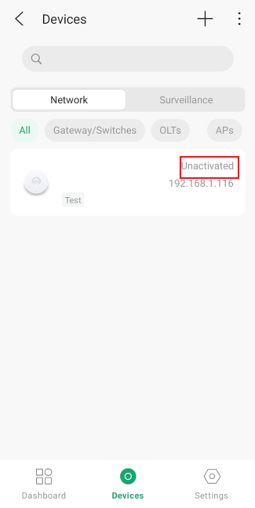 Devices page where you can check if the devices are successfully added.
