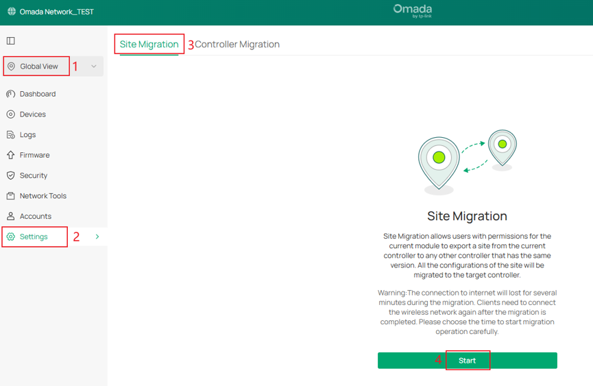 The way to start a site migration.