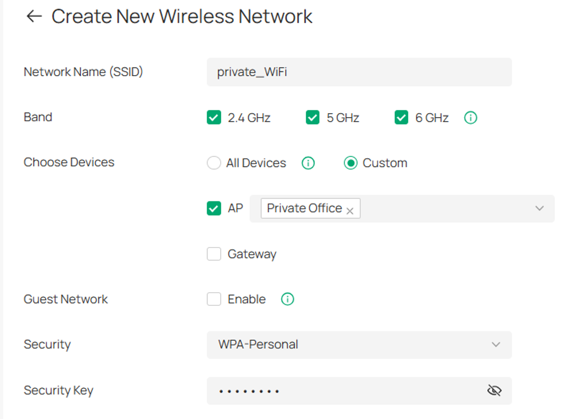 Add SSID page showing Custom (AP) bound to a single AP Group for region-specific SSID.