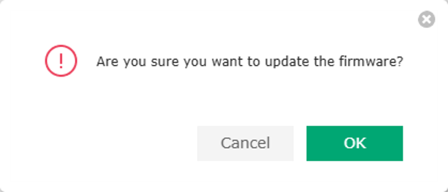 Click OK to close the pop-up window and start the upgrade.