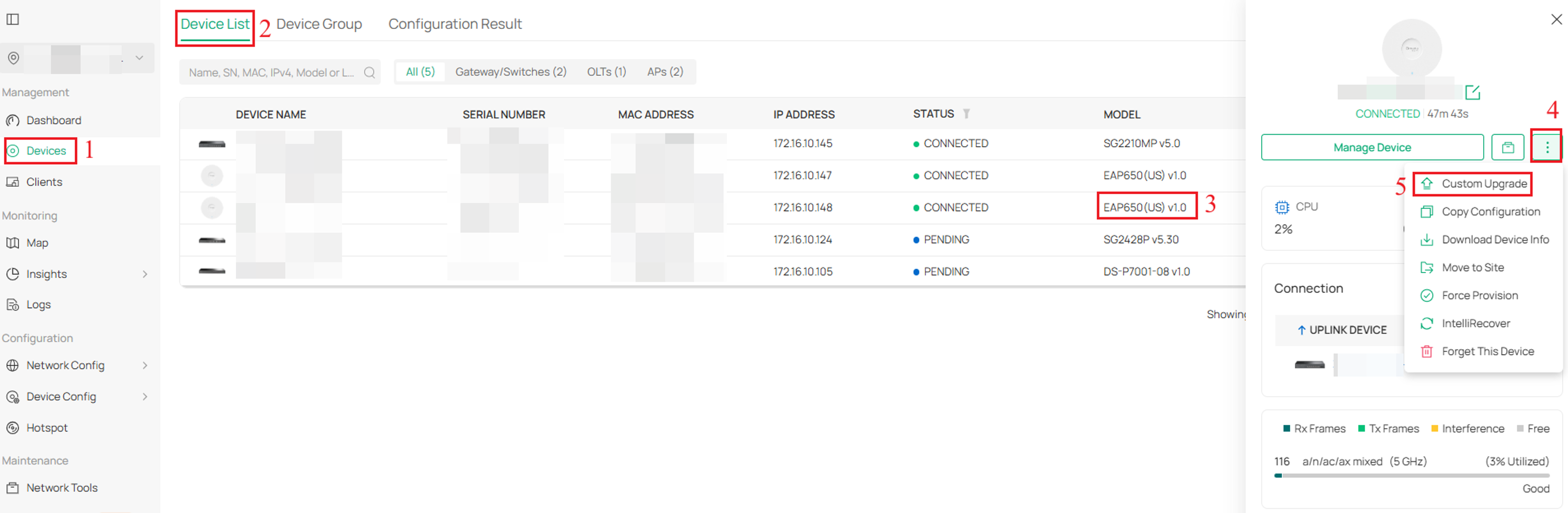 Click custom upgrade in EAP’s config page.