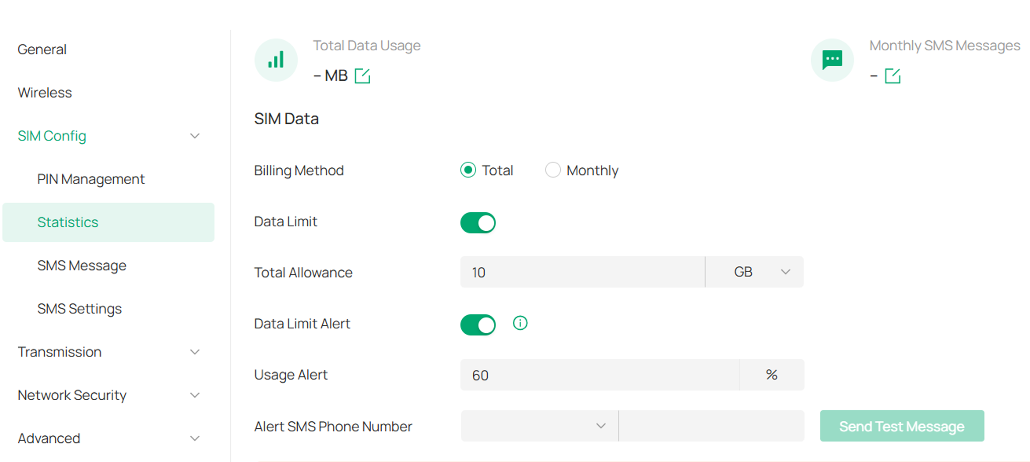 the details of statistics configuration.