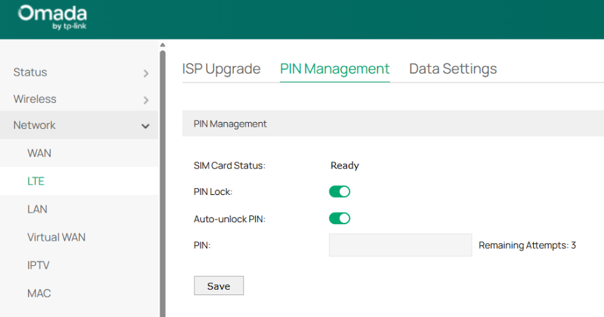 the details of PIN Management configuration.