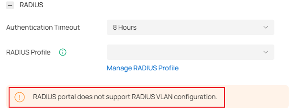 In page RADIUS Portal Notification mention in below Note.