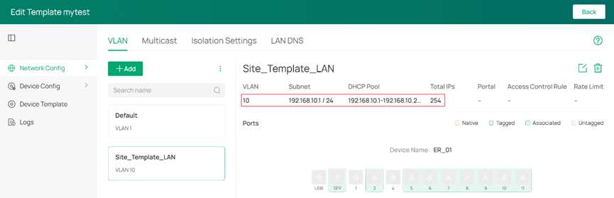 "Adding new LAN Site_Template_LAN."