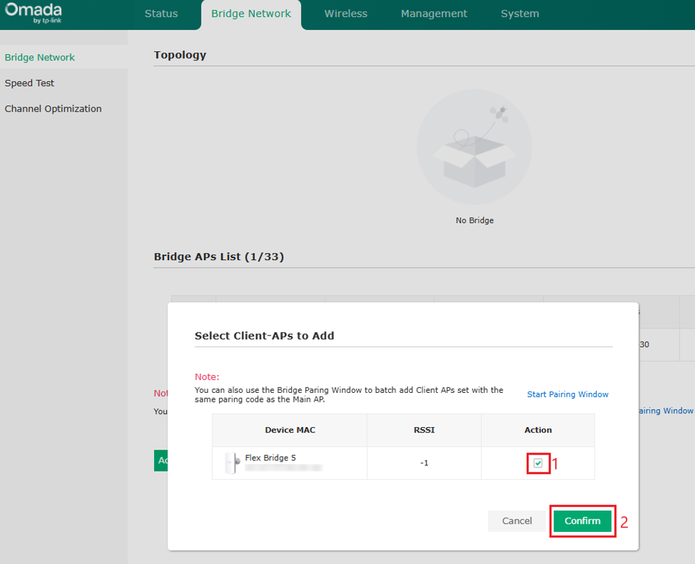 Adding clients to the Sector Bridge 5 through the Add Clients menu.