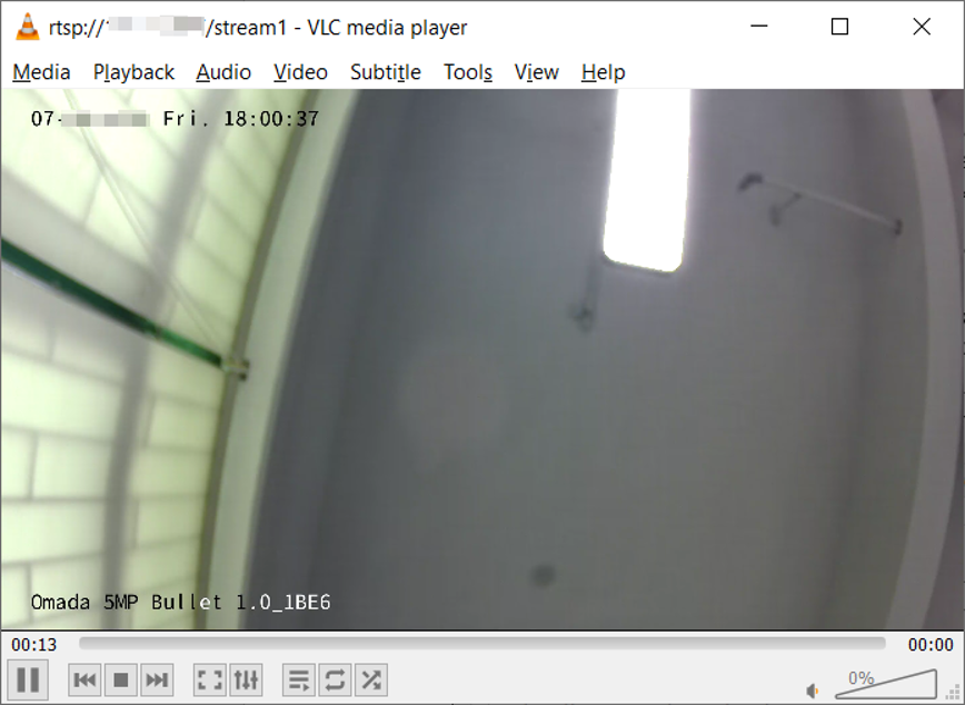 Playing the Omada Camera live stream in VLC.\