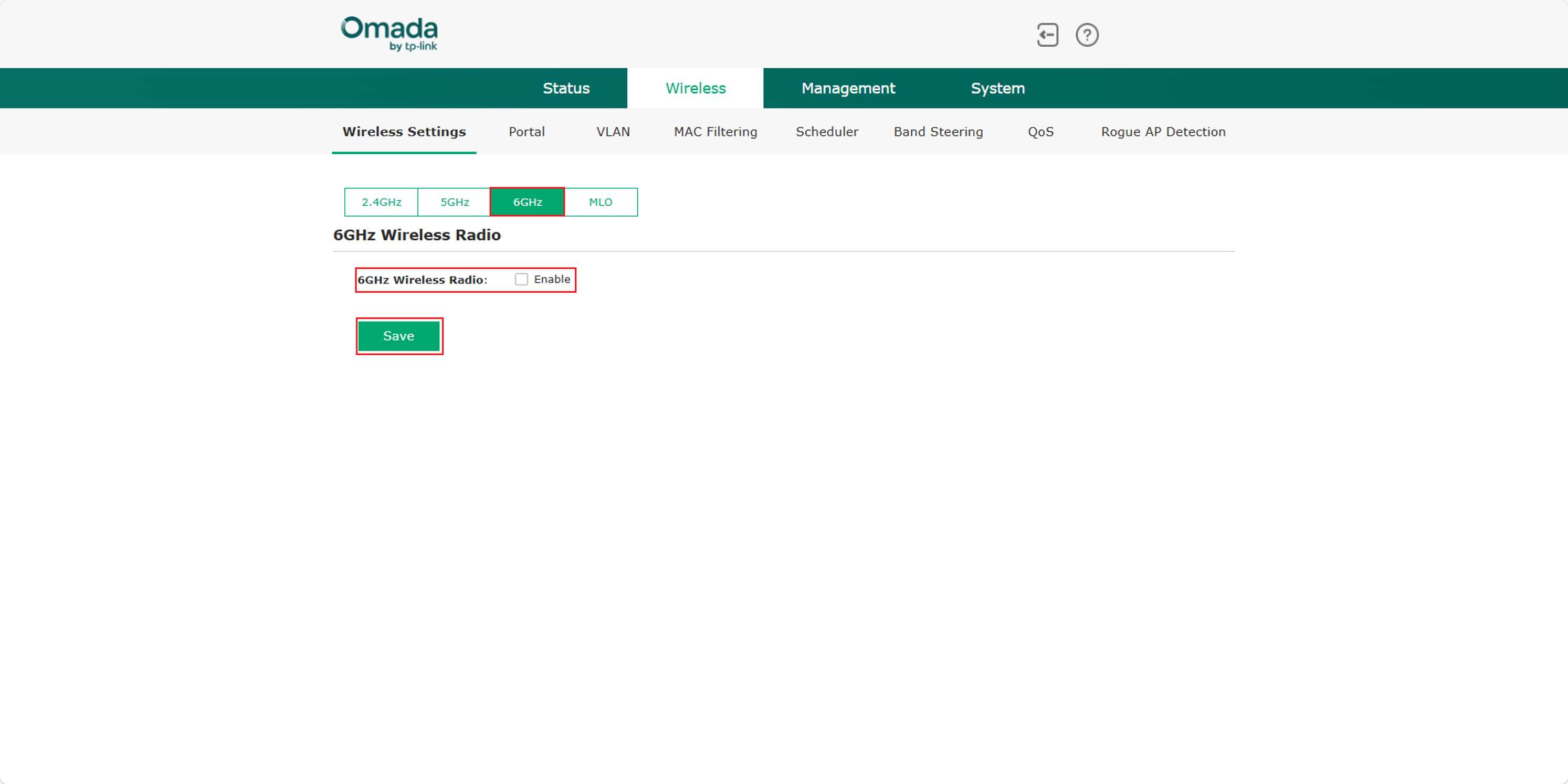Disable the 6GHz Wireless Radio on the Wireless Settings page