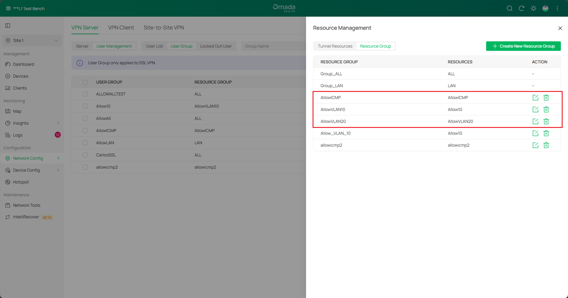 Shows the two created Resource Groups