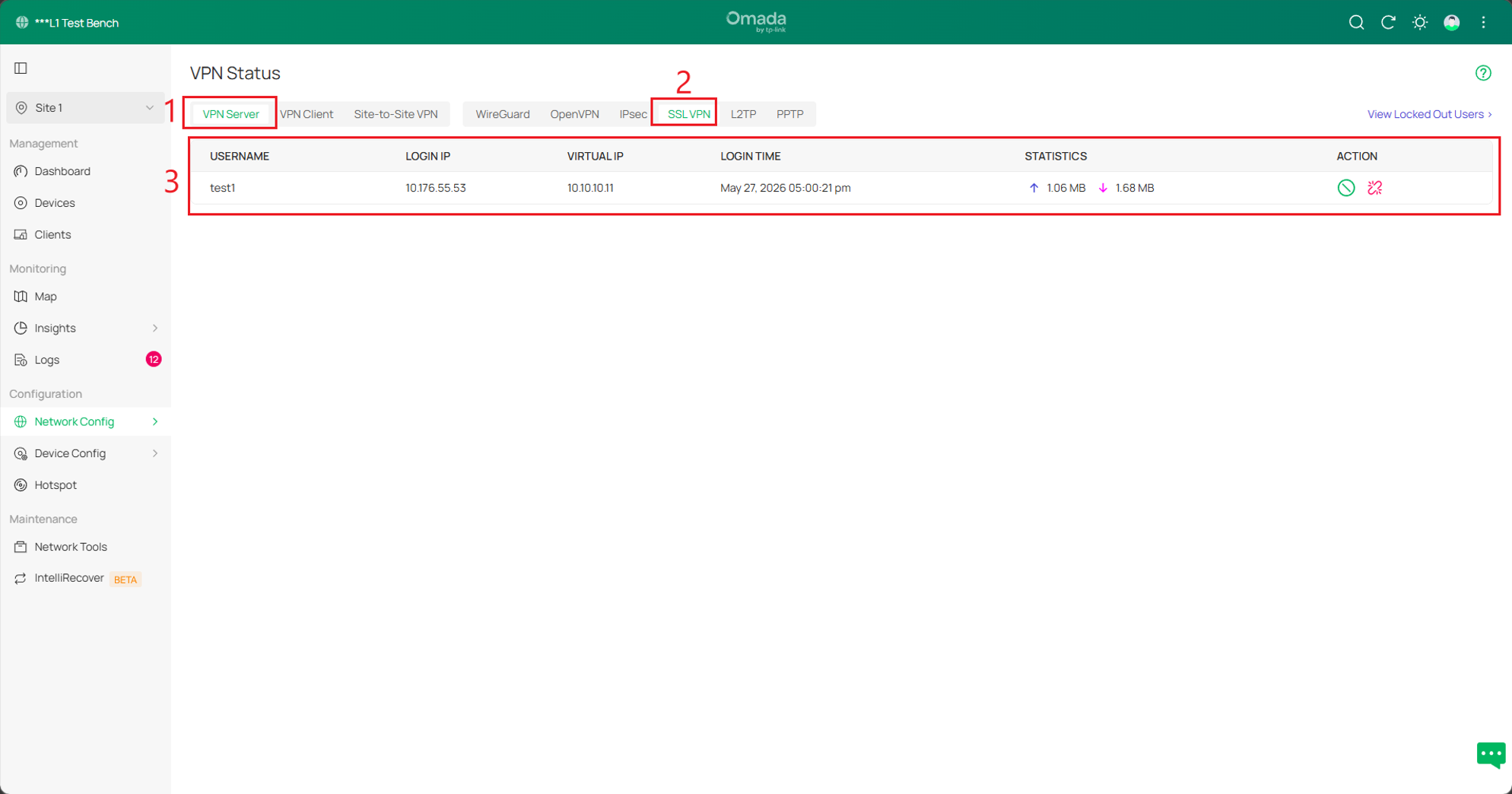 There is a SSL VPN tunnel showing under VPN status page