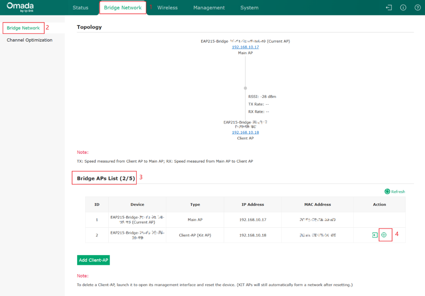 Go to Bridge Network > Bridge APs List, and you can see the Align button.