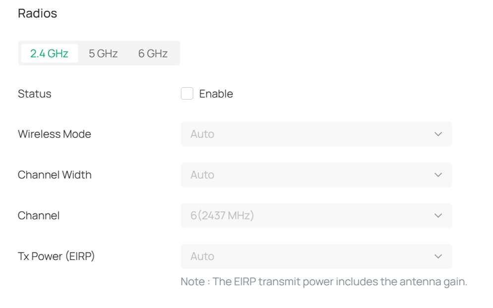 disabling a specific frequency may prevent clients from roaming.