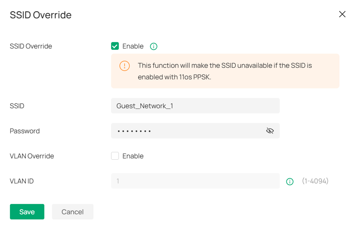 SSID Override may prevent clients from roaming.