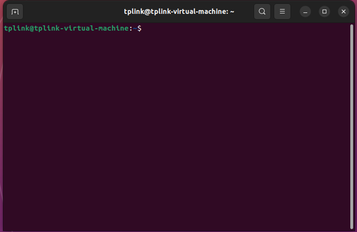 Terminal window open on a Linux system, ready for entering installation commands.