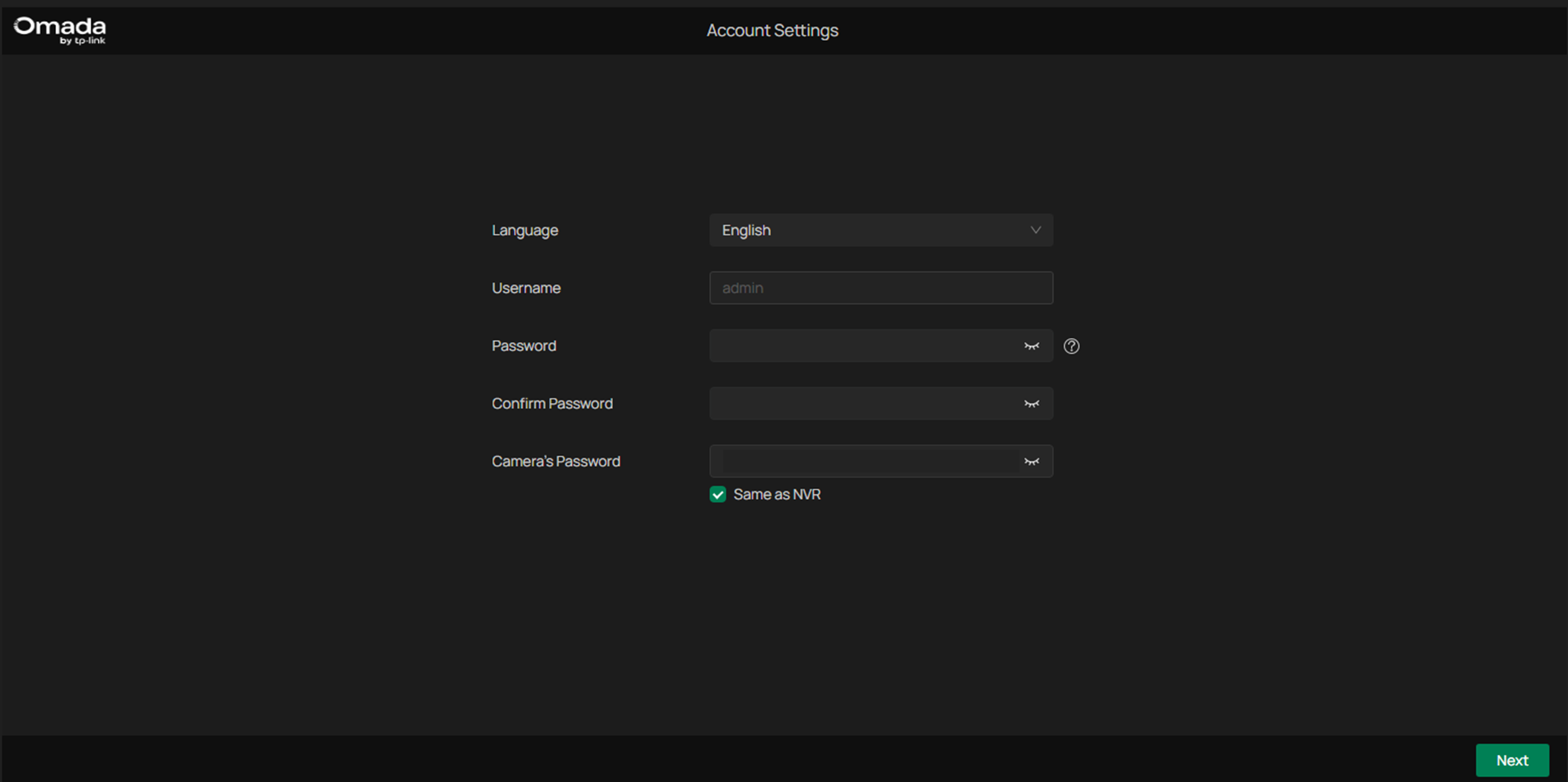 Steps to configure language and account settings.