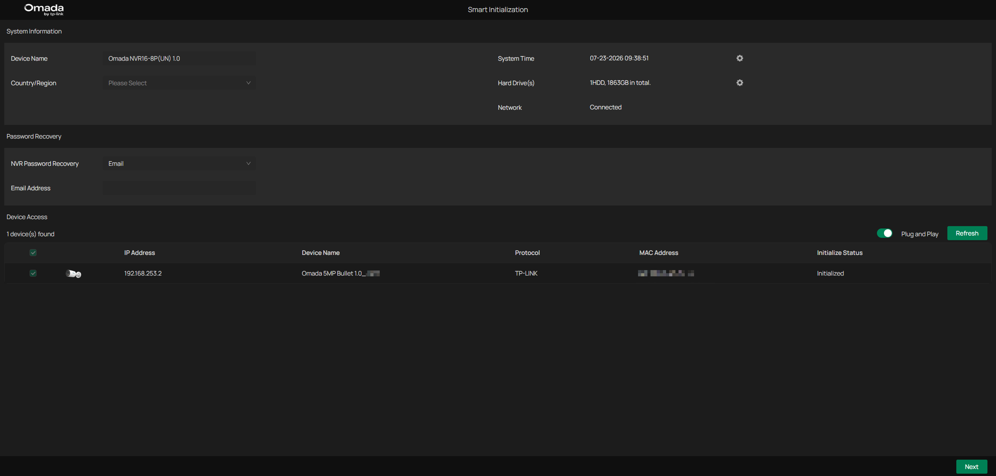 Step to configure system settings, password and add cameras.