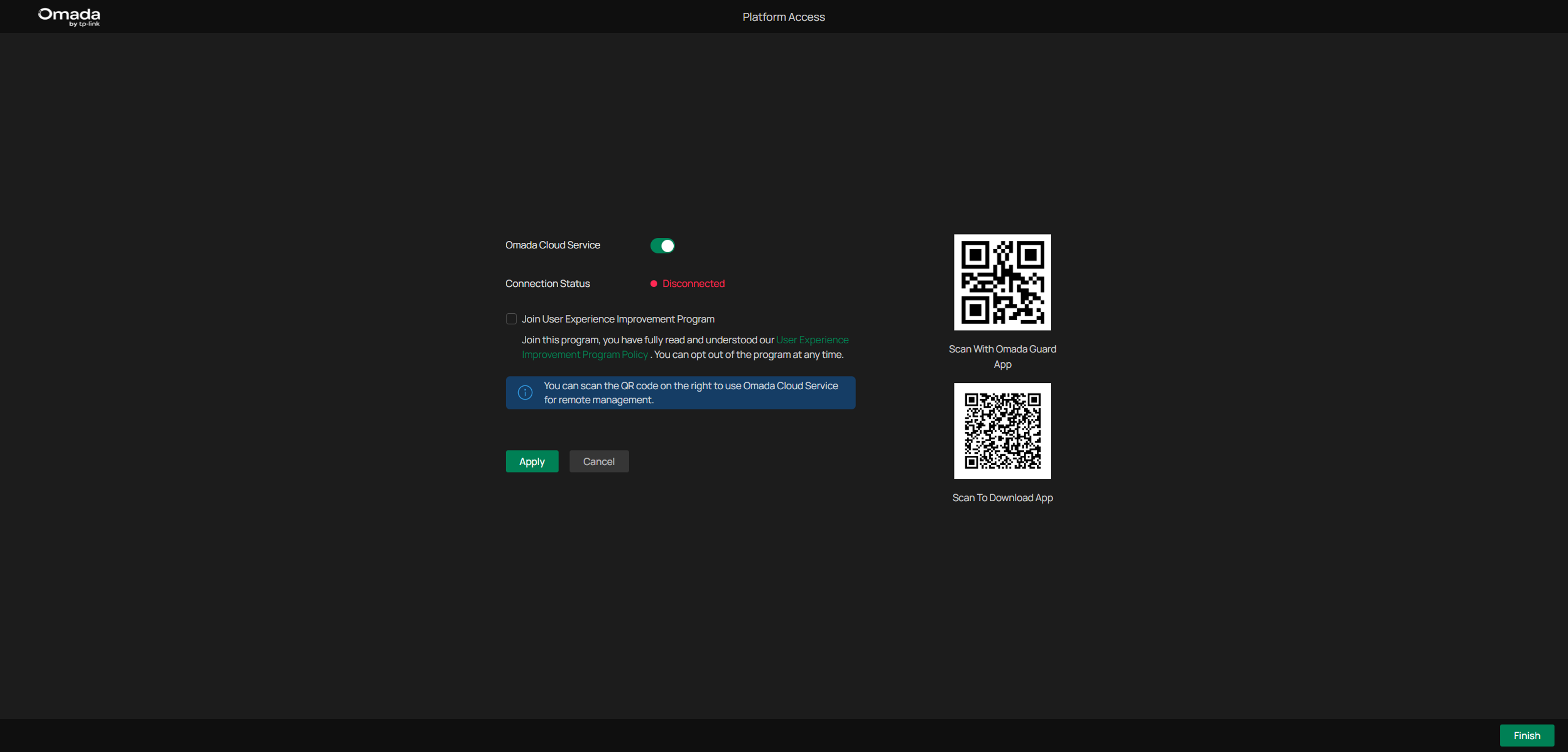 Step to set cloud service.