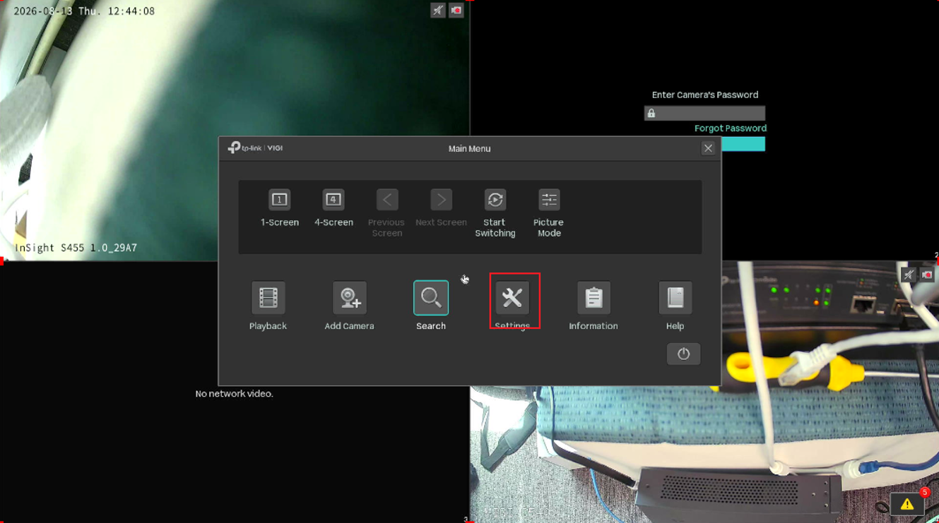 Go to settings on the NVR.