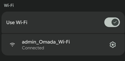 Device Wi-Fi settings connecting to Management SSID of Omada Bridge AP.