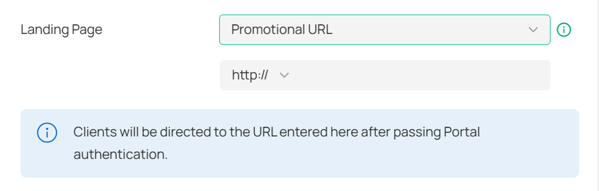 The Landing Page configuration page.