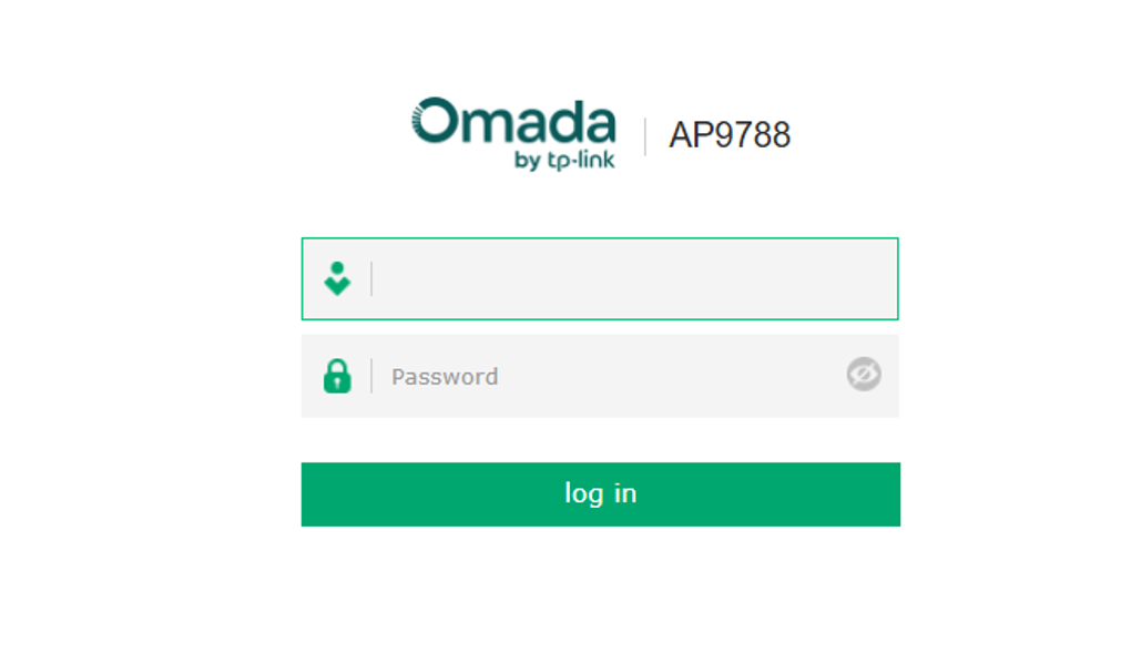 AP standalone web interface login page for accessing device management