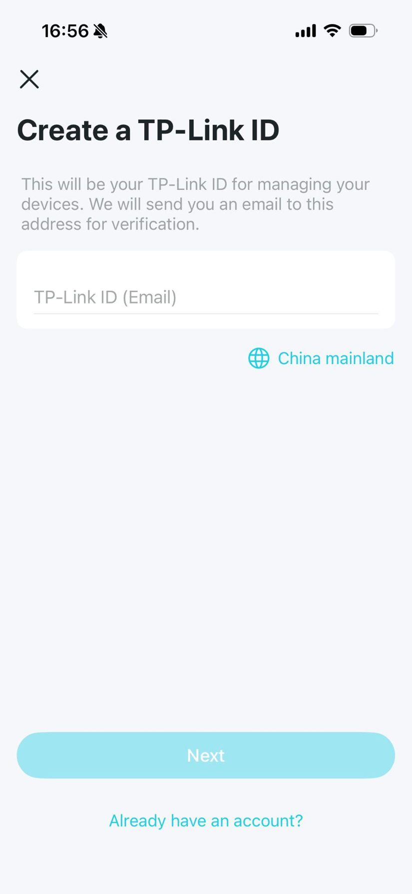 TP-Link ID in der Deco-App erstellen.