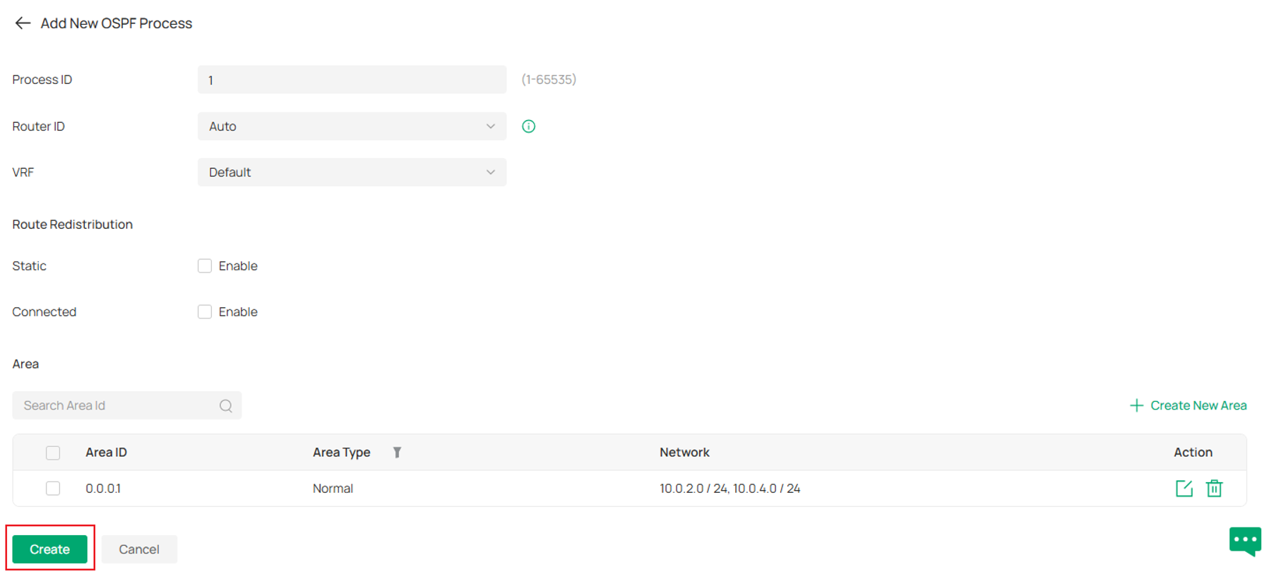 Show SW1 OSPF configuration page.