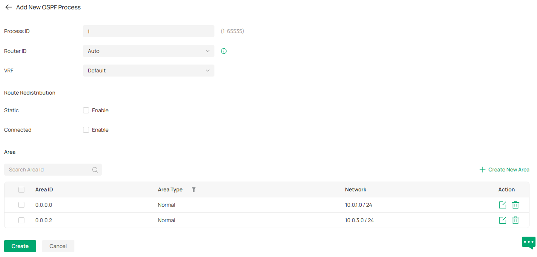 Show SW3 OSPF configuration page.