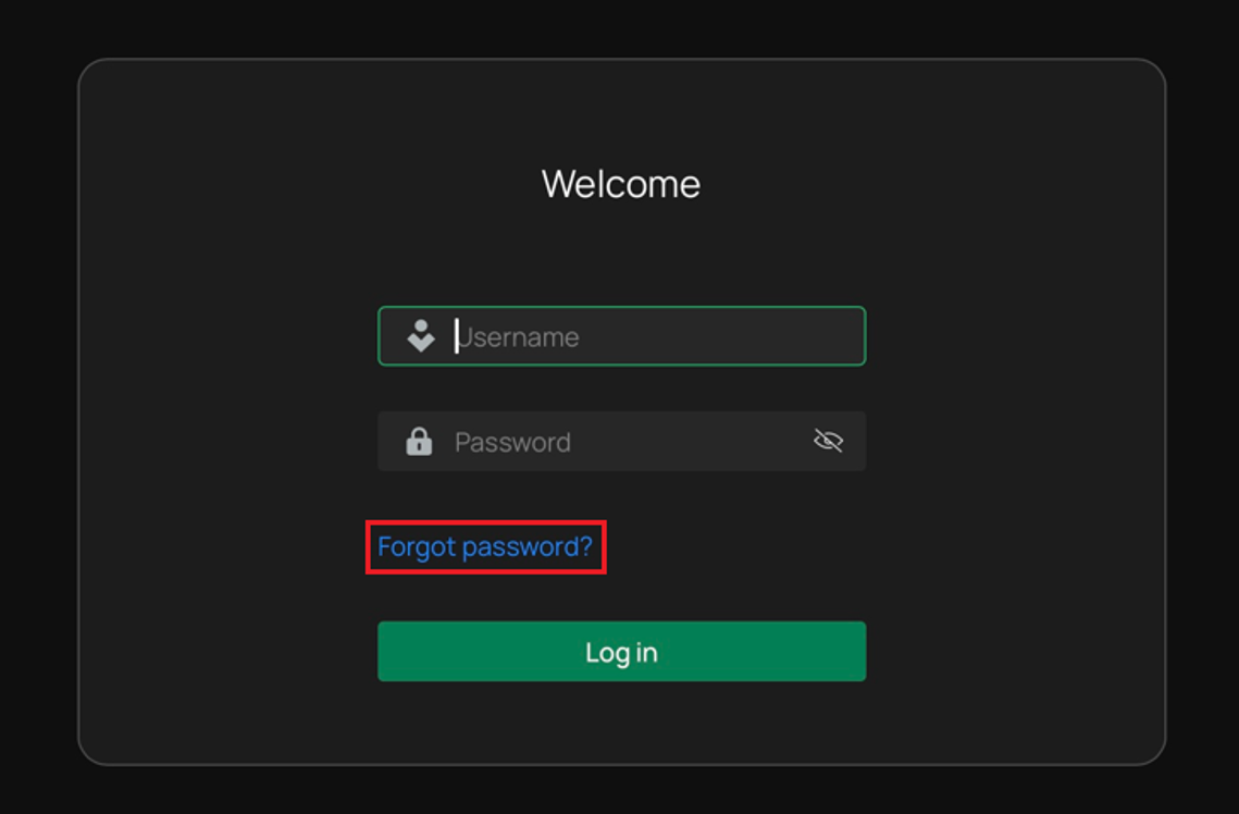 VIGI NVR login page showing the Forgot Password option.