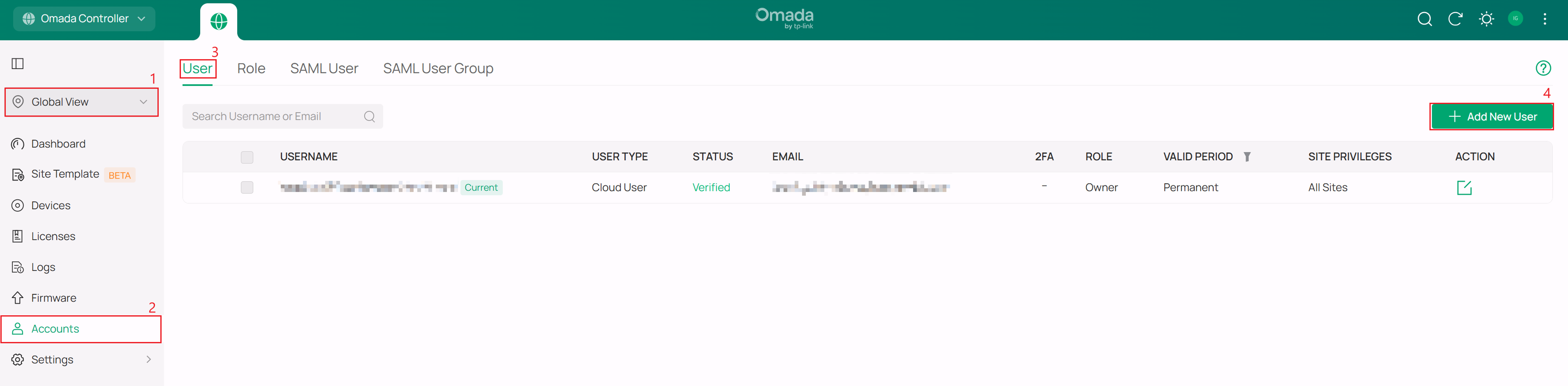 How to create a New User in Omada Controller