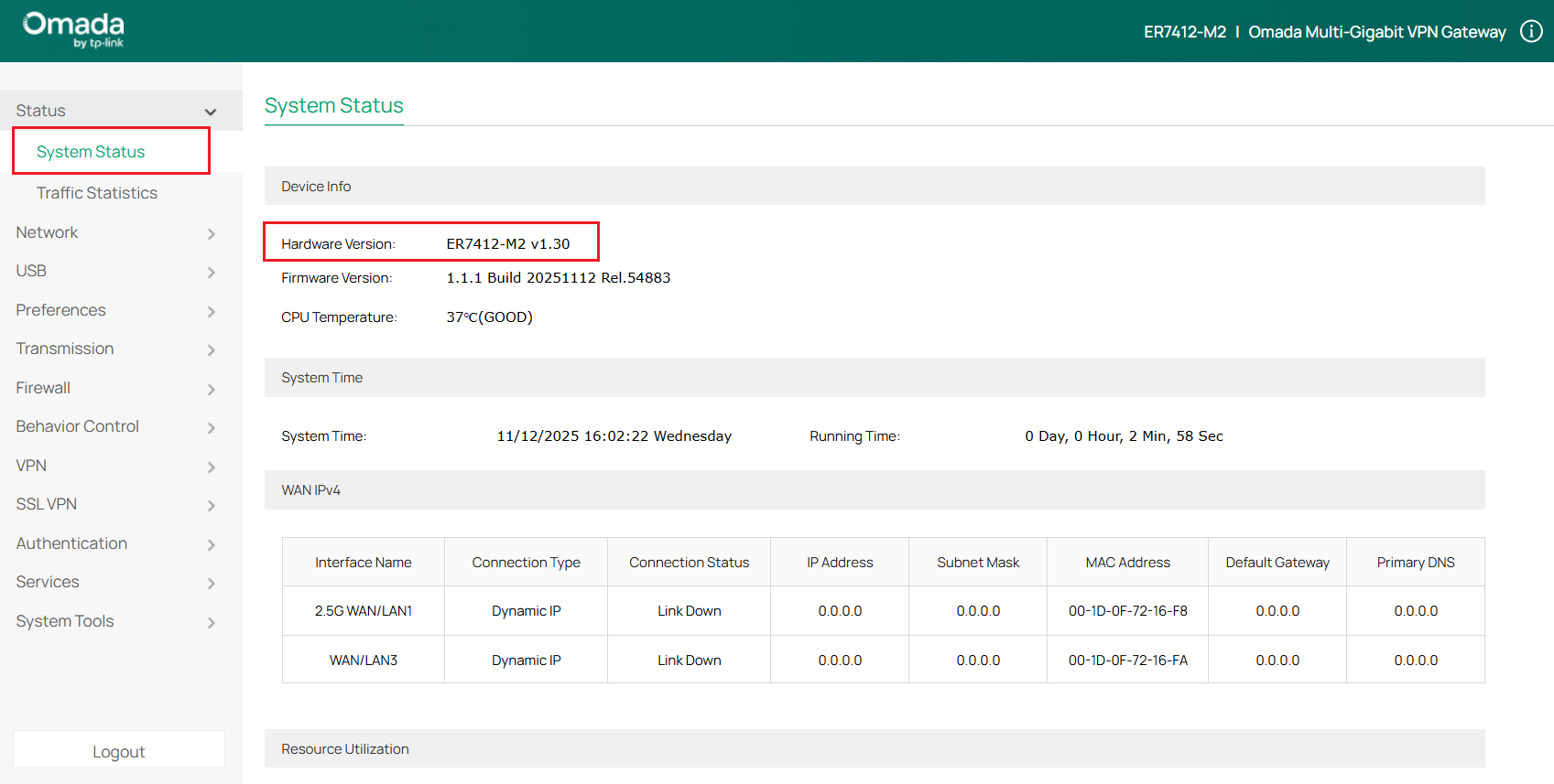 Gateway standalone page with model info highlighted